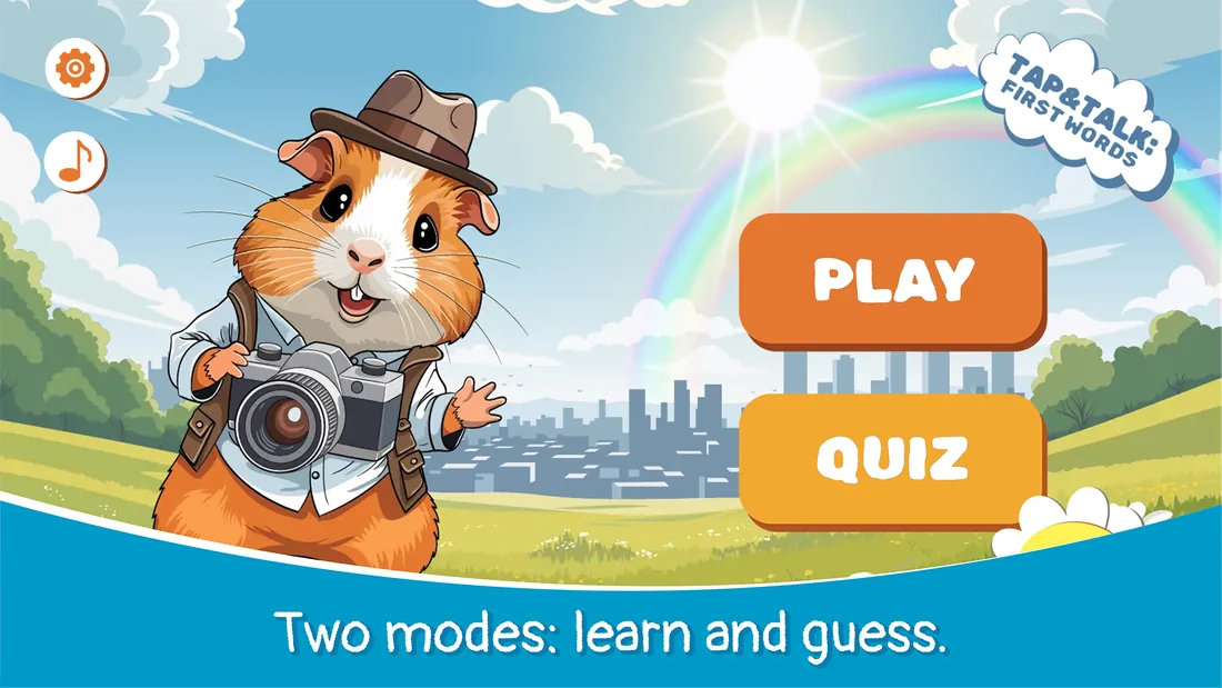 Main menu with Play and Quiz modes
