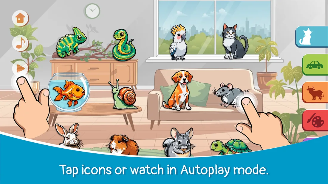 Topic screen with animals
