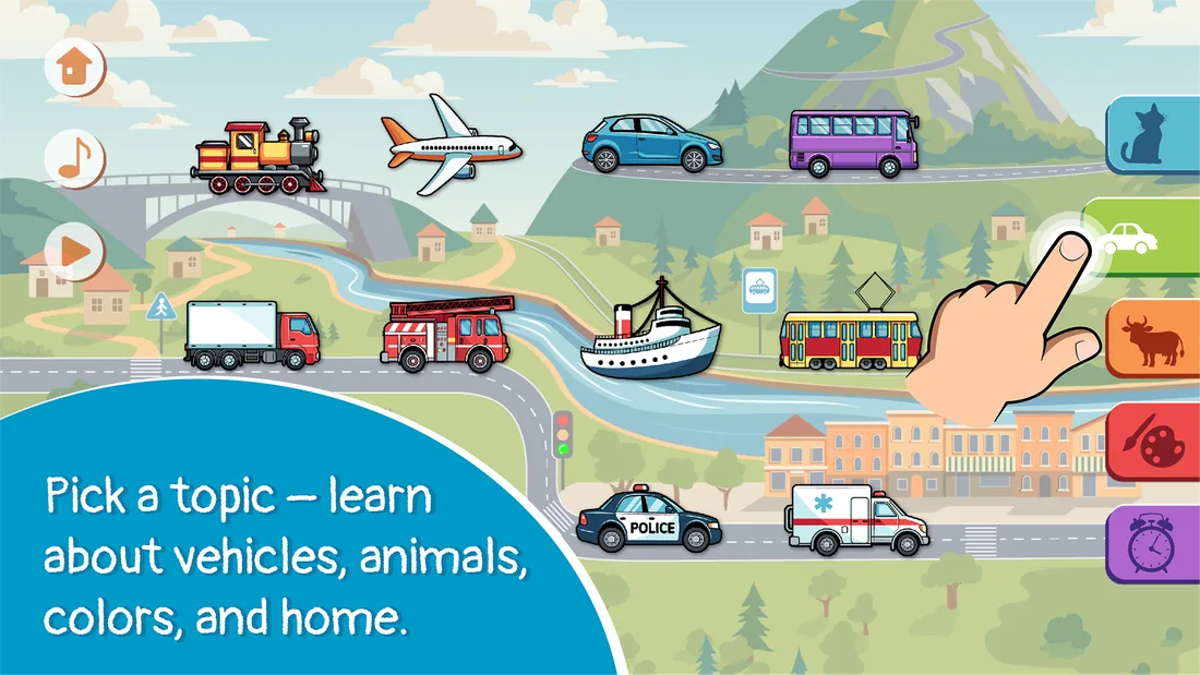 Vehicles topic screen